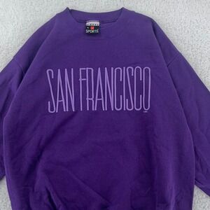 Vintage 90s San Francisco California Sweatshirt Mens Medium Purple Crewneck 80s